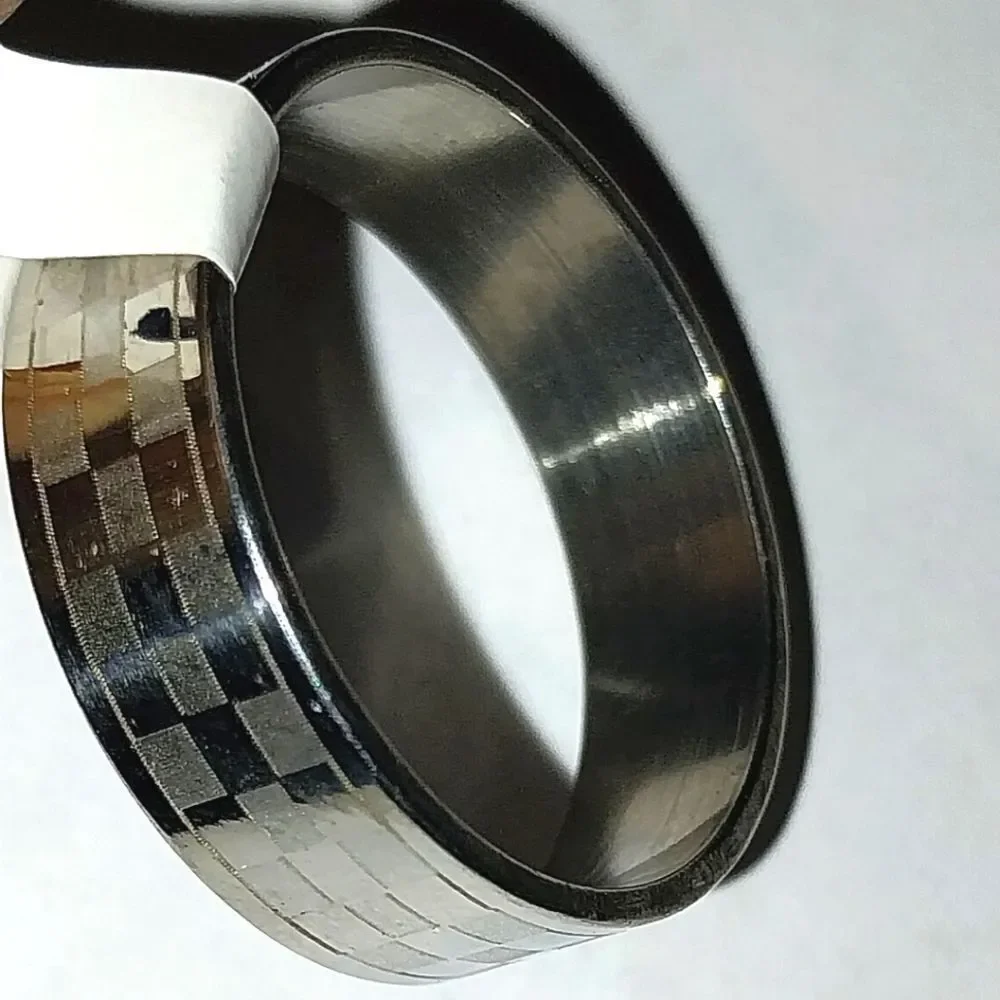 Stainless steel wide band hypoallergenic nickel free Men's ring sz 13